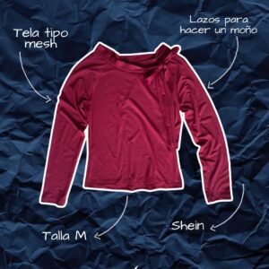 Blusa roja de manga larga, marca Shein, talla M, con corte cómodo y tela ligera, ideal para looks casuales o semi-formales.