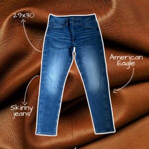 Skinny Jeans American Eagle para hombre, talla 29x30, color azul deslavado.