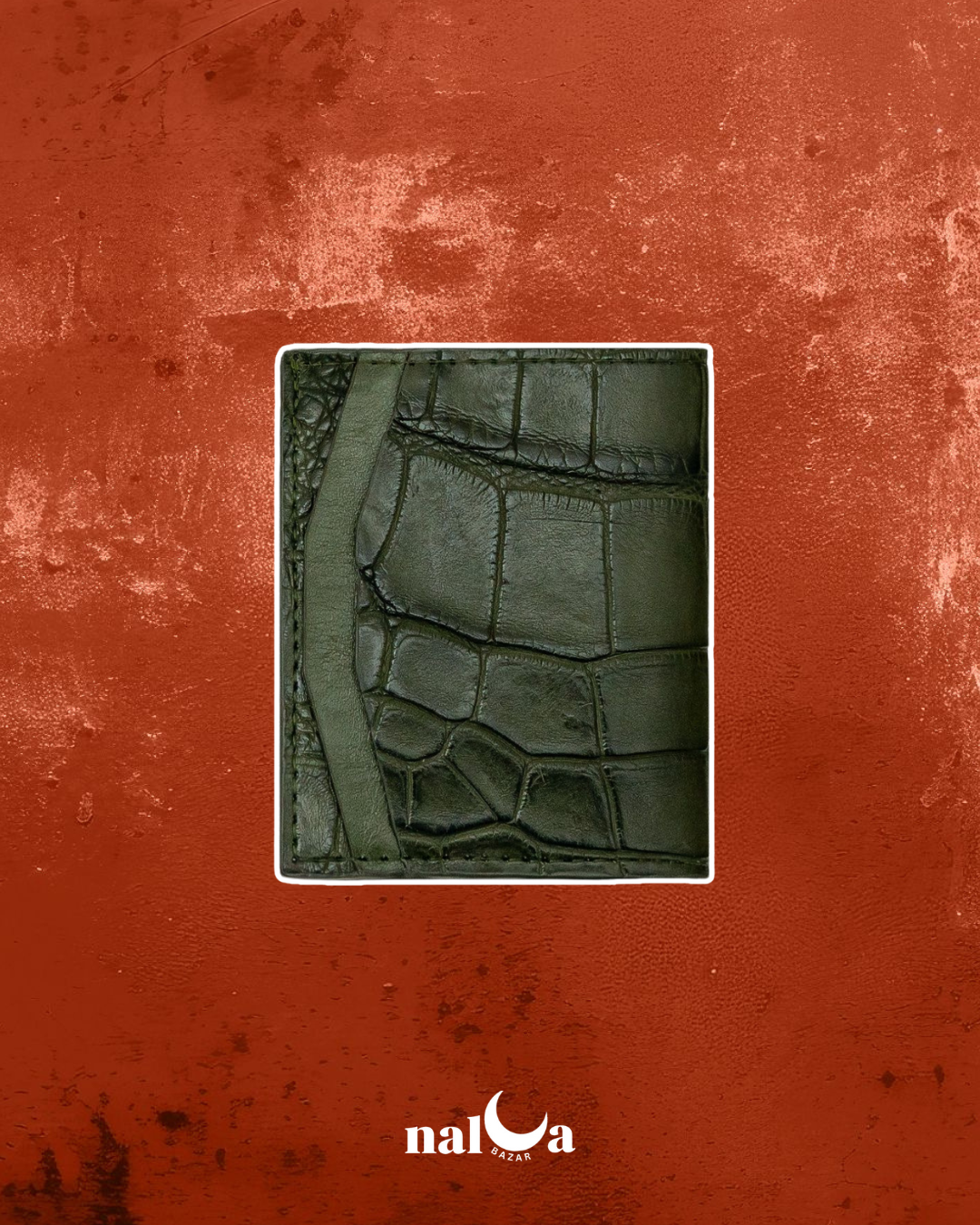 Cartera verde - efecto cocodrilo